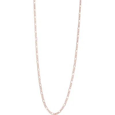 Fzn 10k Gold Figaro Chain Necklace In Pink