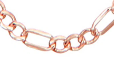 Fzn 10k Gold Figaro Chain Necklace In Pink