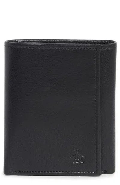 Original Penguin Embossed Logo Trifold Wallet In Black