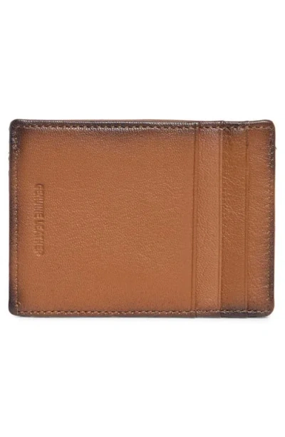 Original Penguin Embossed Logo Card Case In Brown