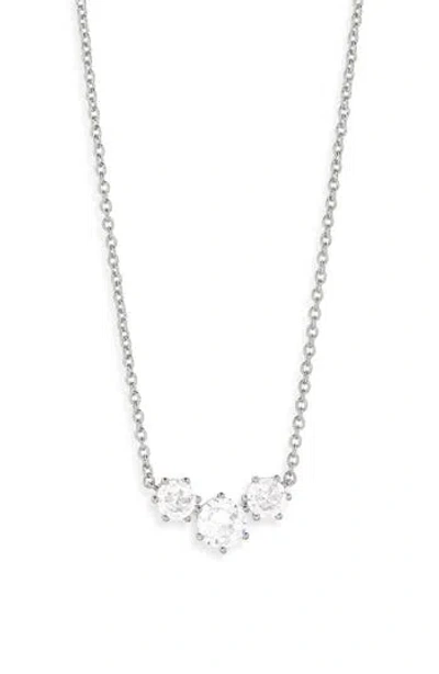 Nadri Serena Mini Frontal Necklace In Silver