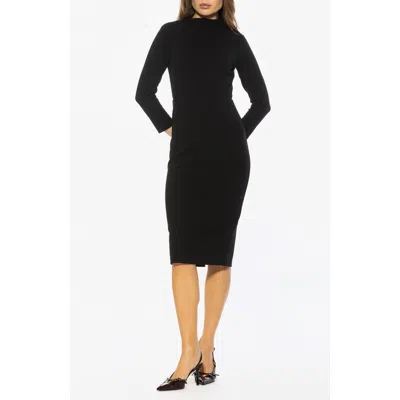 Alexia Admor Mika Long Sleeve Midi Dress In Black