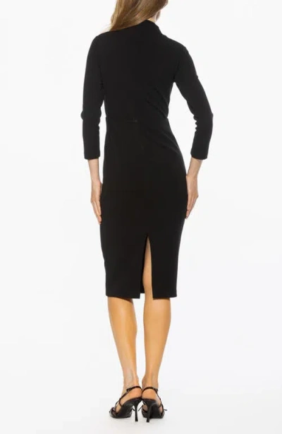 Alexia Admor Mika Long Sleeve Midi Dress In Black