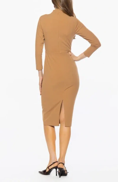 Alexia Admor Mika Long Sleeve Midi Dress In Brown
