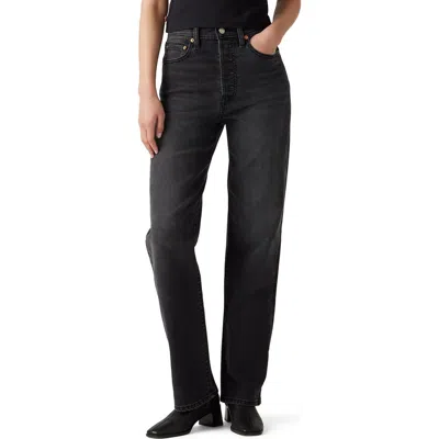 Levi's Ribcage High Waist Straight Leg Jeans In Black