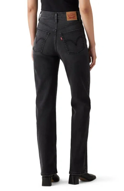 Levi's Ribcage High Waist Straight Leg Jeans In Black