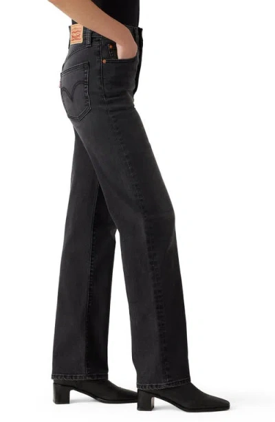 Levi's Ribcage High Waist Straight Leg Jeans In Black