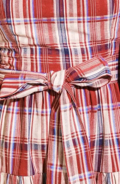 Flying Tomato Plaid Long Sleeve Dress In Multi