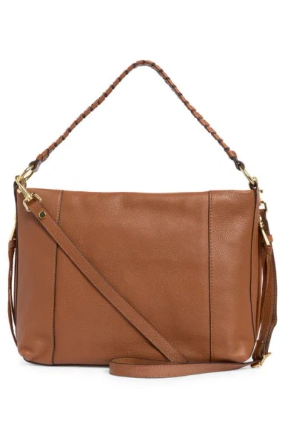 Aimee Laila Convertible Leather Shoulder Bag In Brown