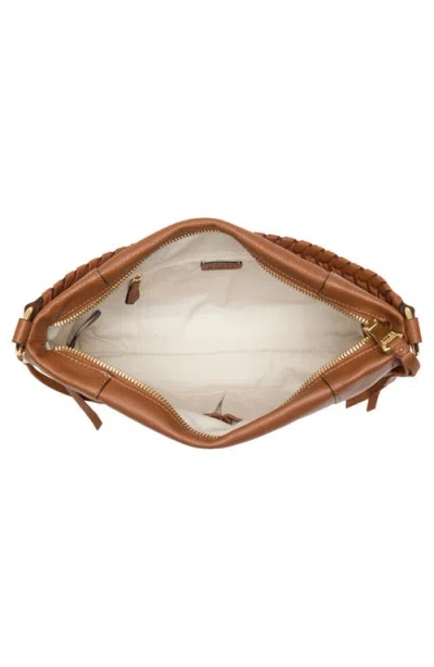 Aimee Laila Convertible Leather Shoulder Bag In Brown