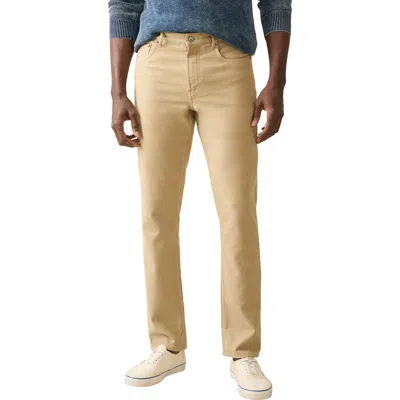 Faherty Stretch Terry Straight Leg Five-pocket Pants In Brown