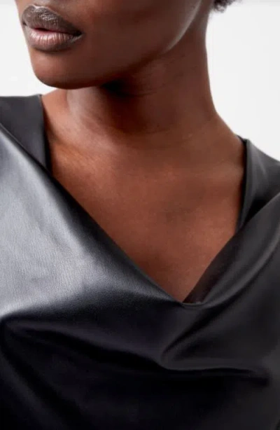 French Connection Elettra Faux Leather Sleeveless Midi Dress In Black