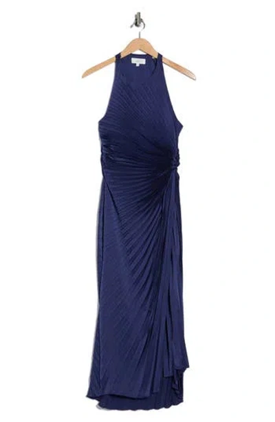 A.l.c . Reagan Asymmetric Pleat Dress In Blue