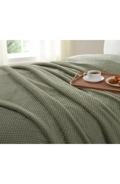 Vellux Plush Texture Throw Blanket In Brown