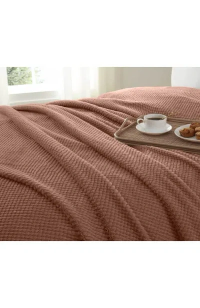 Vellux Plush Texture Throw Blanket In Brown