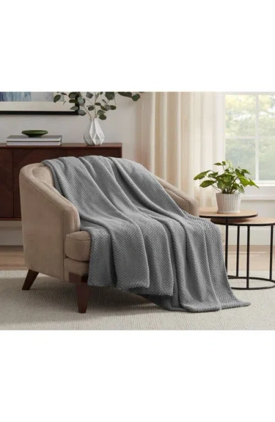 Vellux Plush Texture Throw Blanket In Gray