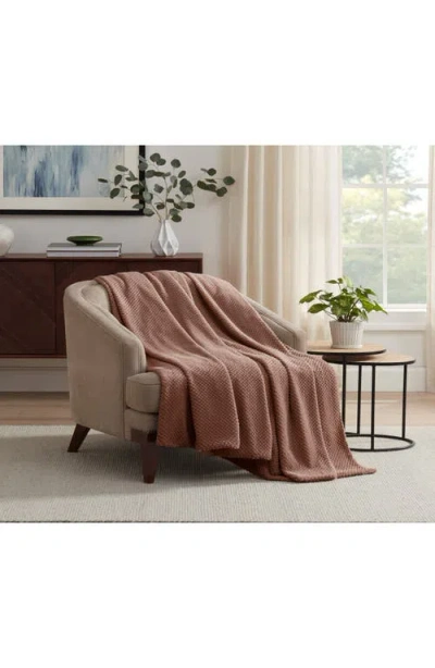 Vellux Plush Texture Throw Blanket In Brown