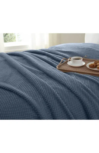 Vellux Plush Texture Throw Blanket In Blue