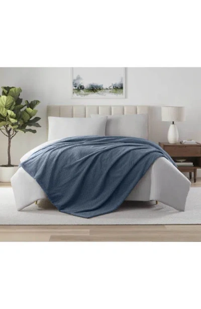 Vellux Plush Texture Throw Blanket In Blue