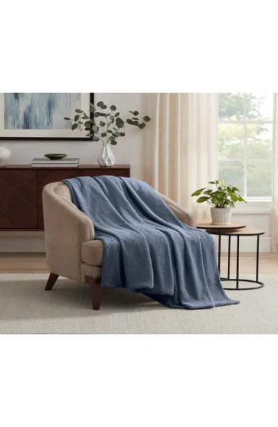 Vellux Plush Texture Throw Blanket In Blue
