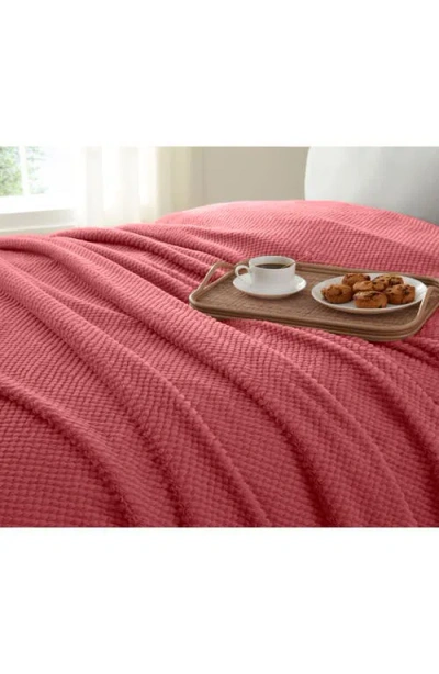Vellux Plush Texture Throw Blanket In Red
