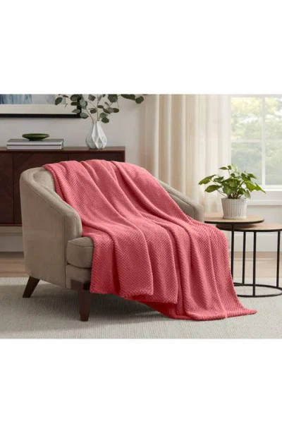 Vellux Plush Texture Throw Blanket In Red