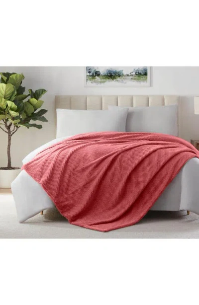 Vellux Plush Texture Throw Blanket In Red