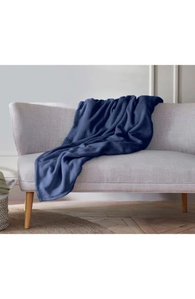 Vellux Microfleece Throw Blanket In Blue