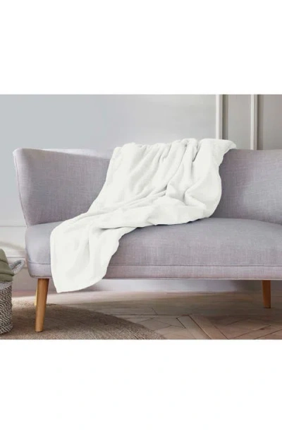 Vellux Microfleece Throw Blanket In White