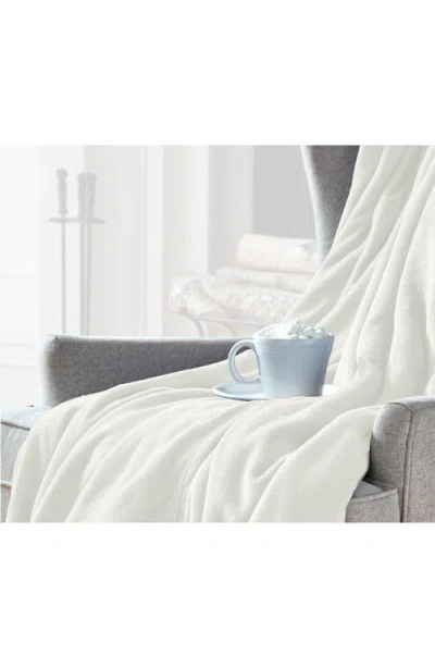 Vellux Microfleece Throw Blanket In White
