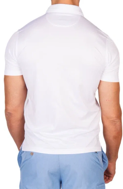 Tailorbyrd Mélange Mesh Performance Golf Polo In White