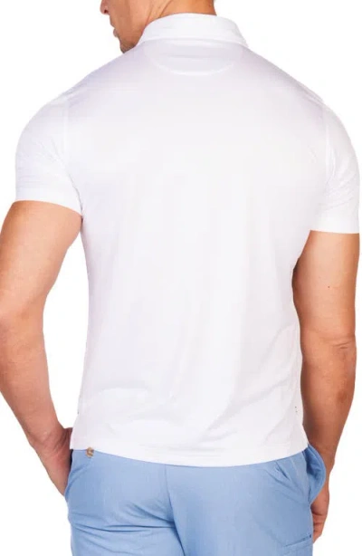 Tailorbyrd Mélange Mesh Performance Golf Polo In White