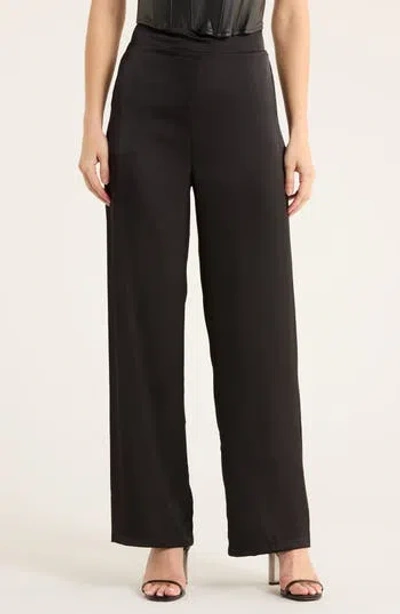 Rdi Satin Wide Leg Pants In Black