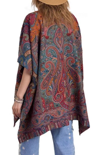 Saachi Drape Poncho In Multi