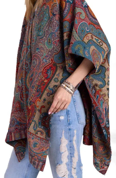 Saachi Drape Poncho In Multi
