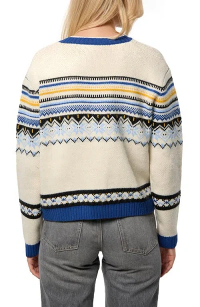 Saachi Fair Isle Tie Front Cardigan In Blue