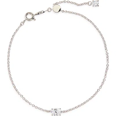 Nadri Modern Love Small Oval Cubic Zirconia Bracelet In Silver