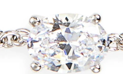 Nadri Modern Love Small Oval Cubic Zirconia Bracelet In Silver