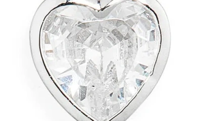 Nadri Serena Heart Stud & Hoop Earrings Set In Silver