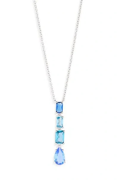 Nadri Spencer Blue Cubic Zirconia Y-necklace In Blue
