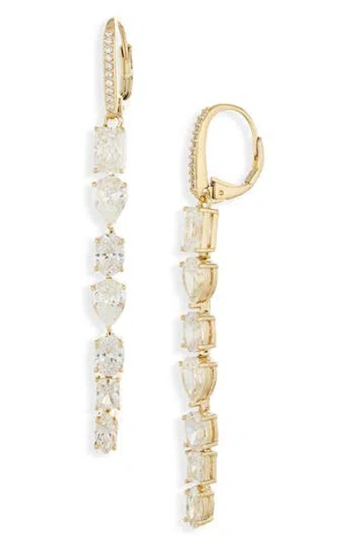 Nadri Rsvp Cubic Zirconia Linear Earrings In Gold