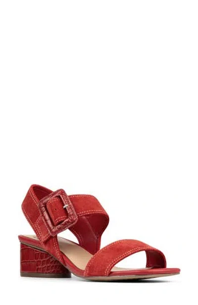 Donald Pliner Oversize Buckle Slingback Sandal In Red