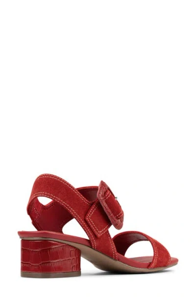 Donald Pliner Oversize Buckle Slingback Sandal In Red