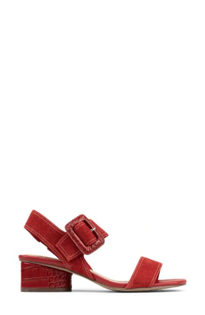 Donald Pliner Oversize Buckle Slingback Sandal In Red