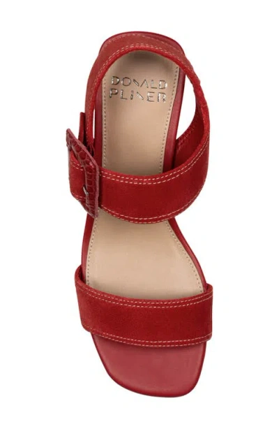 Donald Pliner Oversize Buckle Slingback Sandal In Red