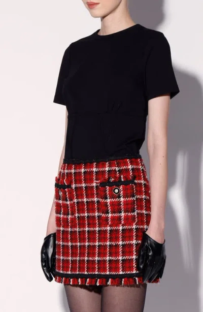 Walter Baker Ada Embroidered Tweed Miniskirt In Multi