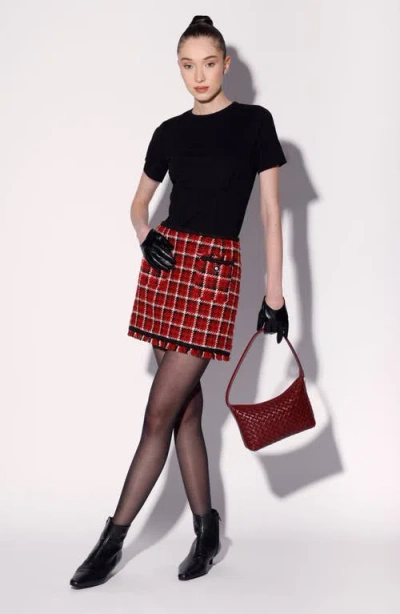 Walter Baker Ada Embroidered Tweed Miniskirt In Multi