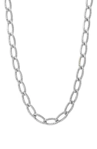 Effy Textured Link Necklace In White