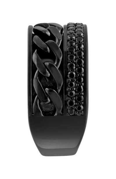 Effy Sterling Silver Pavé Black Spinel Band Ring In Black