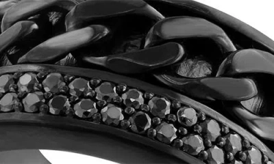 Effy Sterling Silver Pavé Black Spinel Band Ring In Black